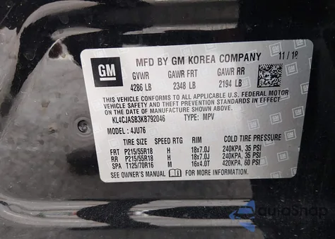 2019 Buick Encore Fwd Preferred z USA, uszkodzony, nr VIN KL4CJASB3KB792046